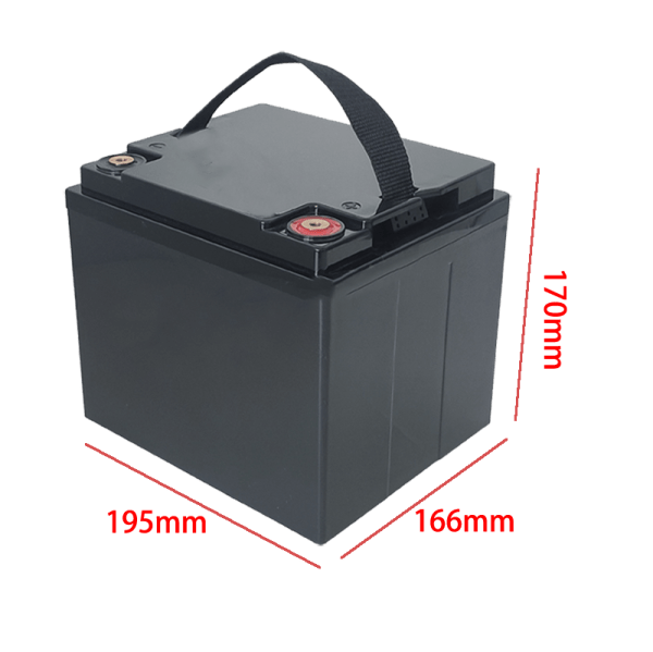 12V 38AH battery box size