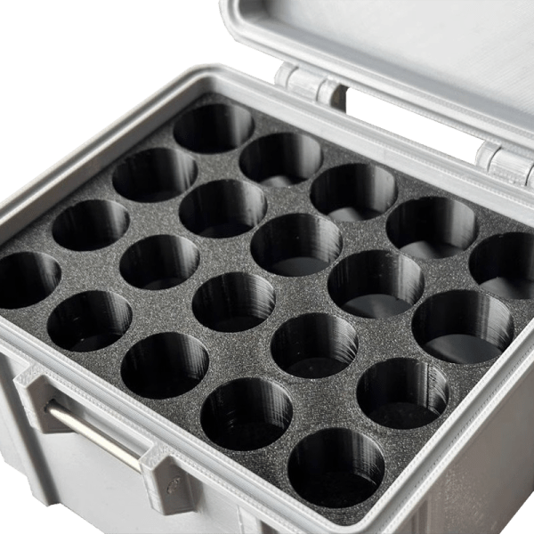 Lithium Battery Cells Storage box gray inner